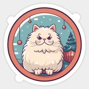 Persian Cat Xmas  Ornament, Love Cats Sticker